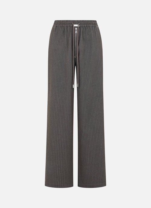 Mona Pinstripe Pants | Ash Brown
