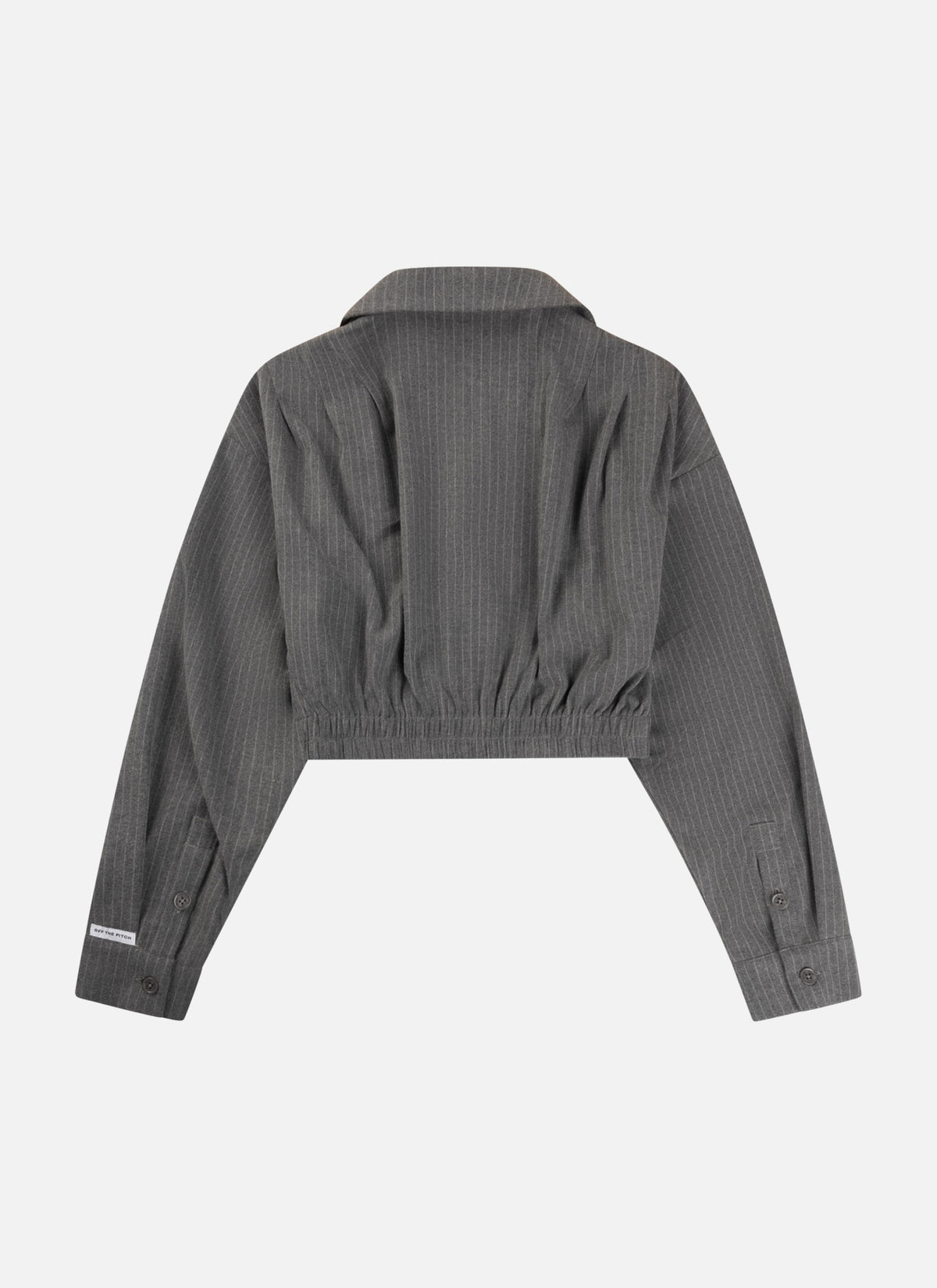 Mona Pinstripe Cropped Shirt | Grey