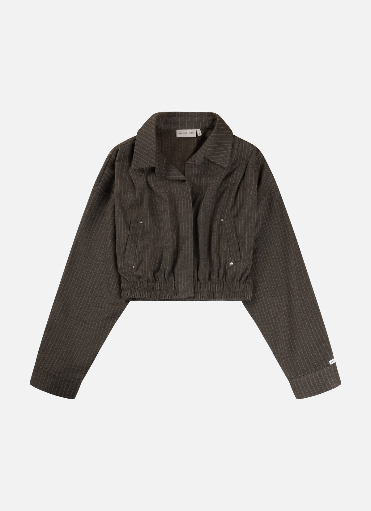 Mona Pinstripe Cropped Shirt | Ash Brown
