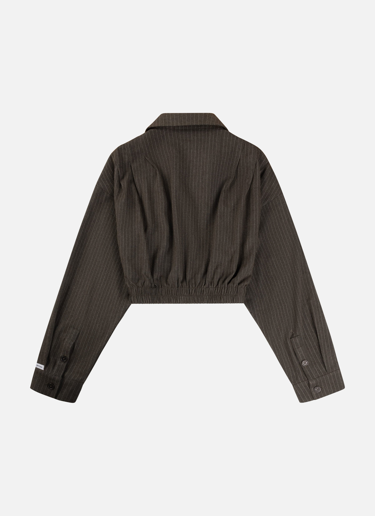 Mona Pinstripe Cropped Shirt | Ash Brown