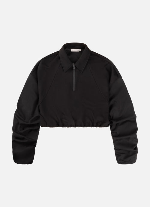 Soren Gathered Sleeve Crew | Black