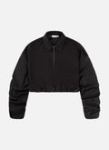 Soren Gathered Sleeve Crew | Black