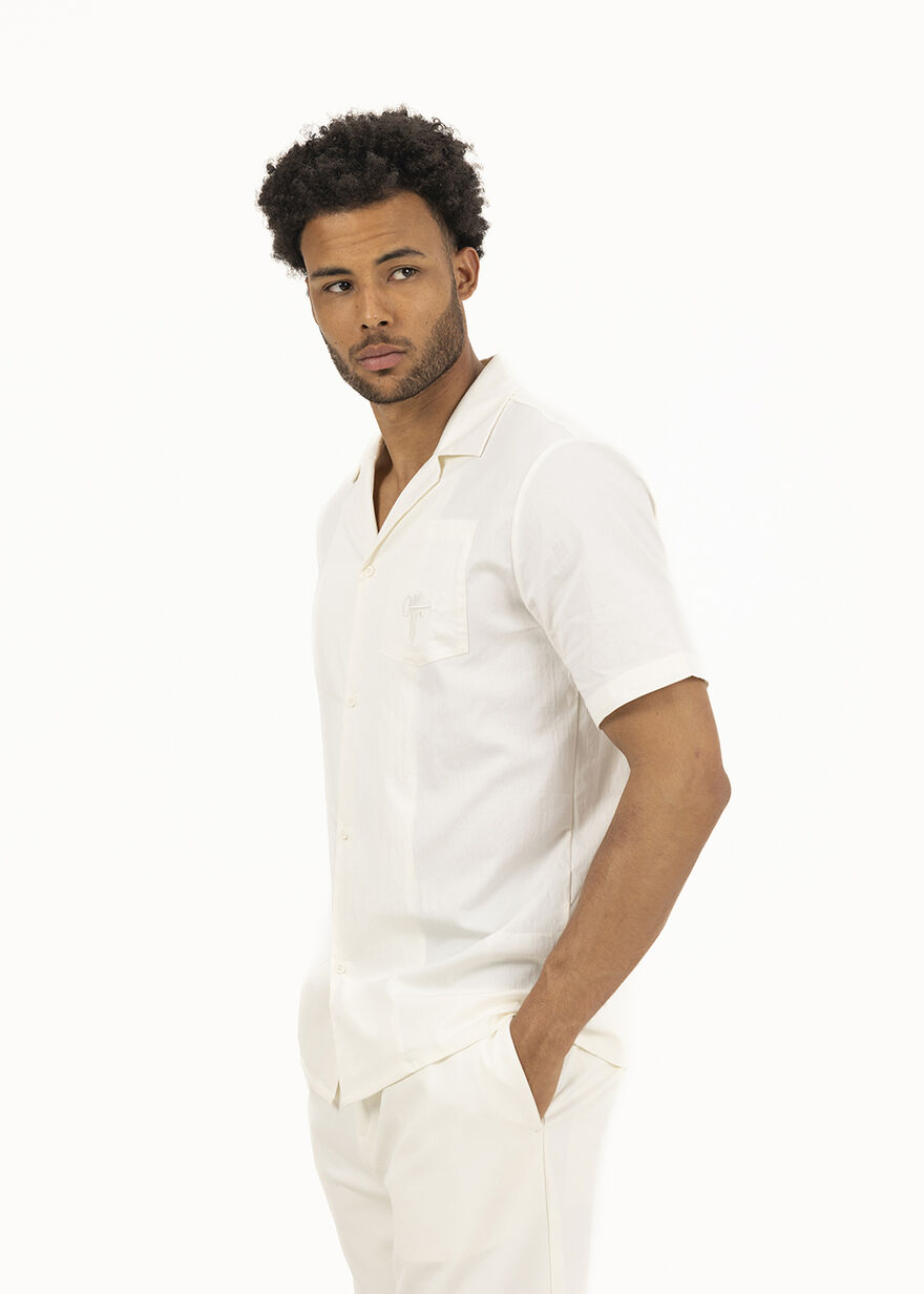 Rooftop Summer Shirt - 97% Polyester / 3% Elastane, Off white, hi-res