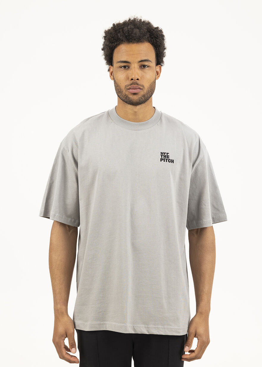 Loose Fit Pitch Tee - 100% Cotton, Grey, hi-res