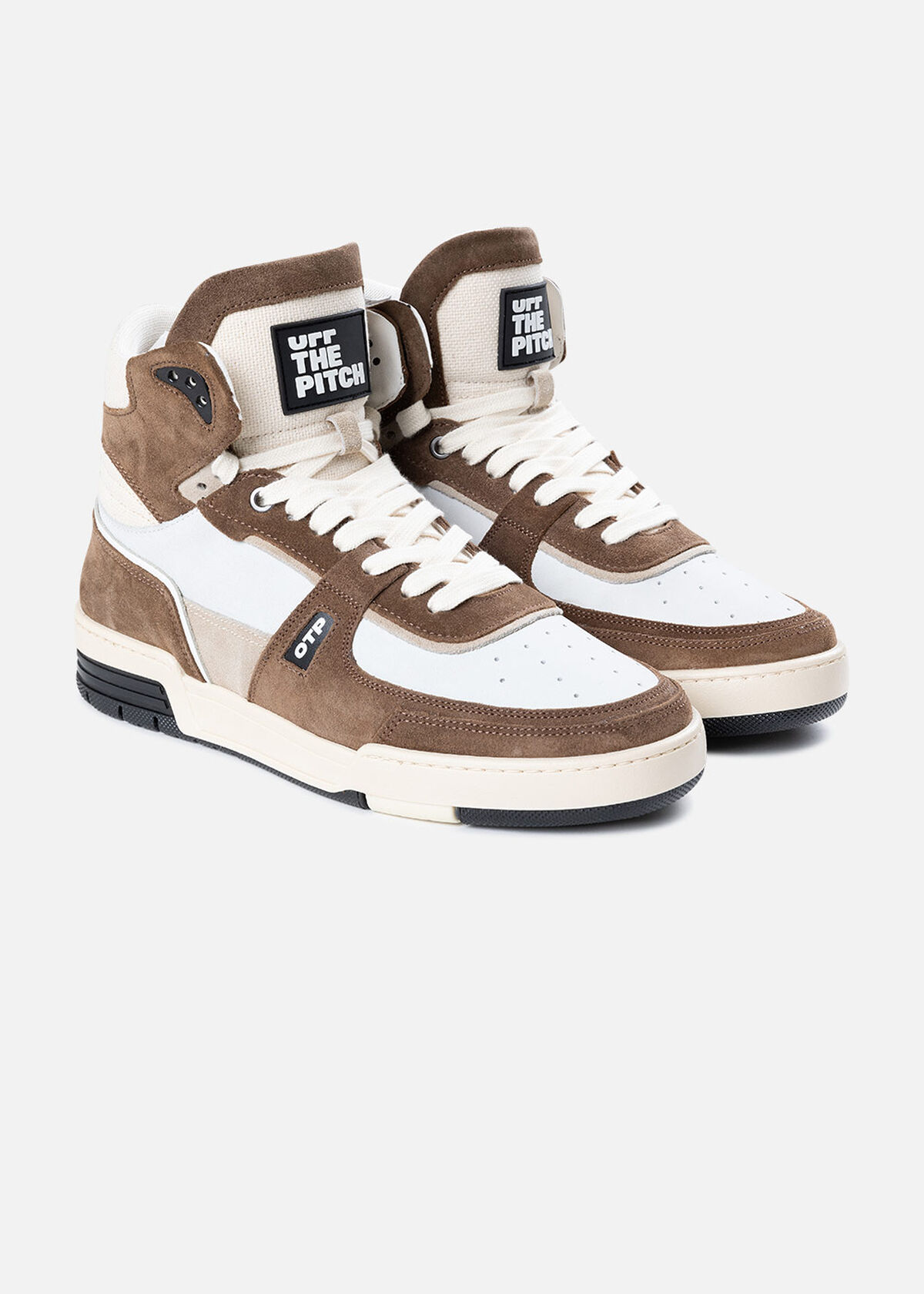 Basketta Hi - Leather/Tumbled Leather, Brown/White, hi-res