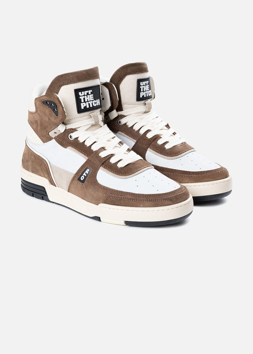 Basketta Hi - Leather/Tumbled Leather, Brown/White, hi-res