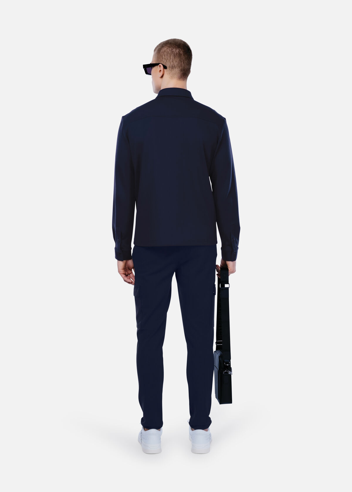 Smart Interlock Overshirt, Navy, hi-res