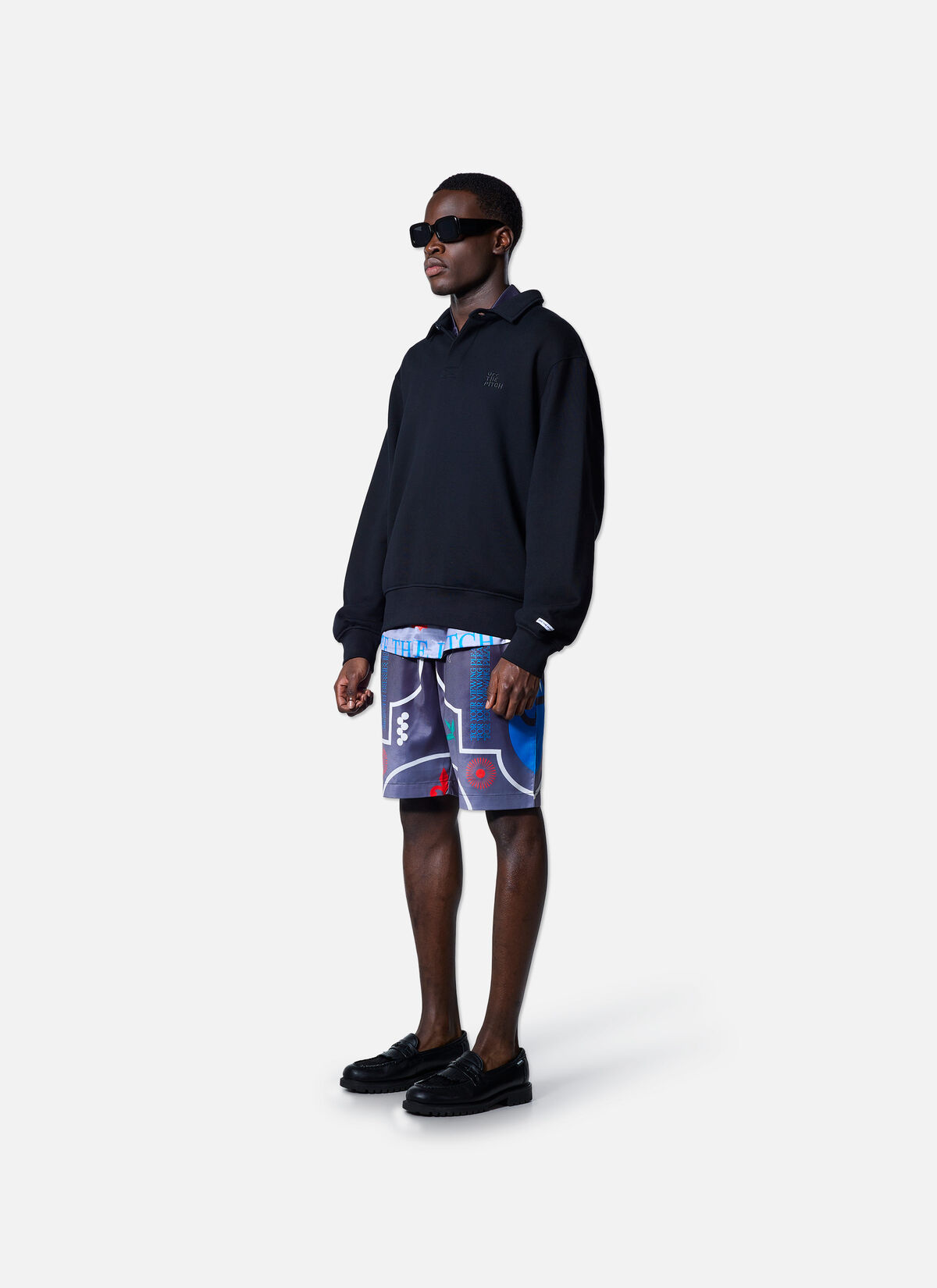 Global Satin Shorts, Black, hi-res