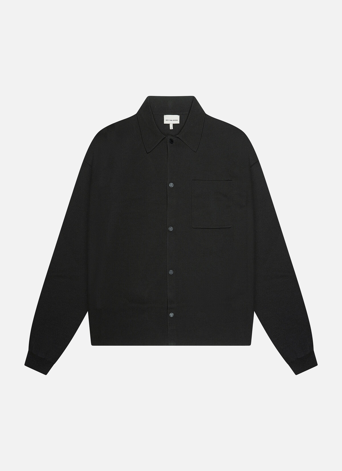 Flat Knit Tailored Overshirt, Black, hi-res