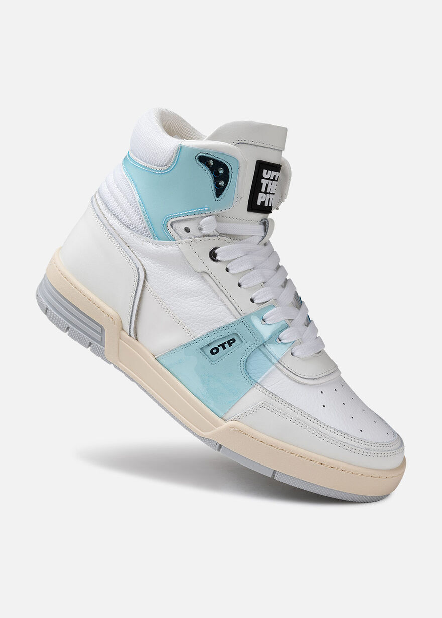 Basketta Hi Glass - Leather/Vinyl, White/Blue, hi-res