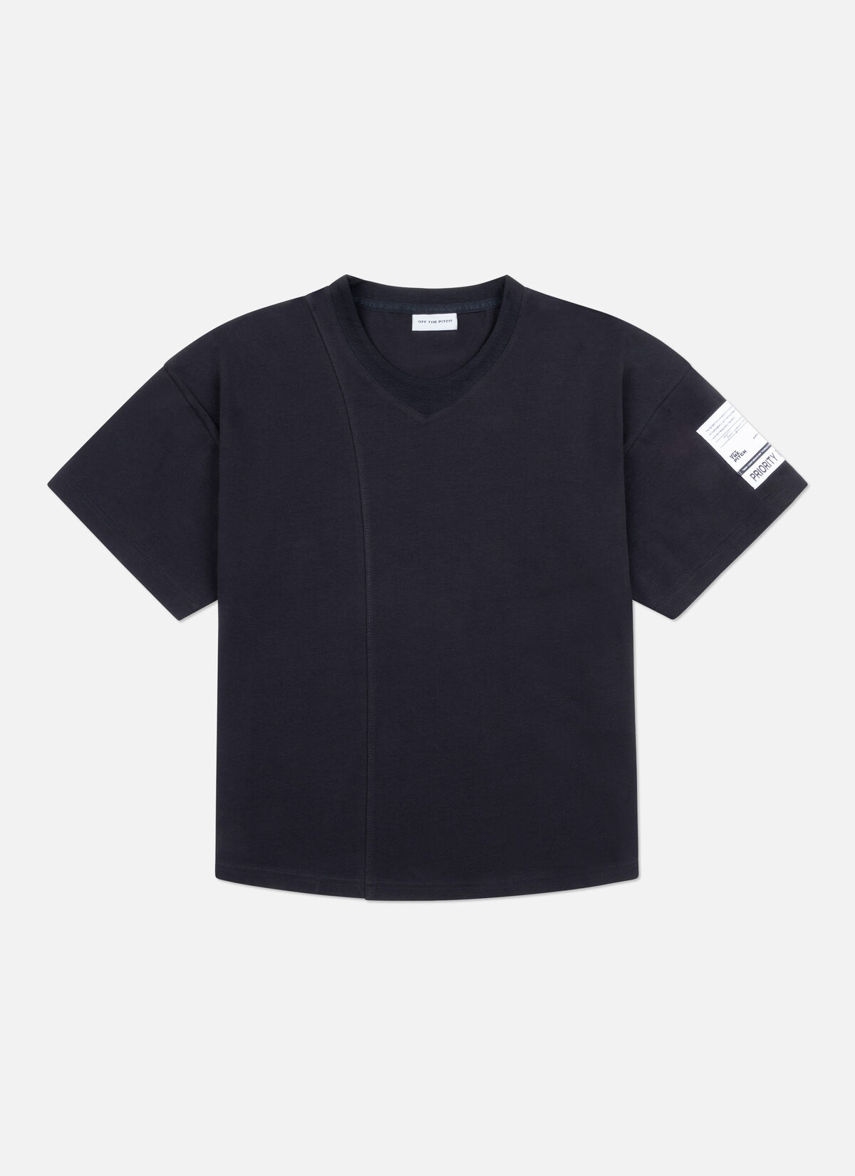 Relaxed Fit Retro collar tee, Black, hi-res