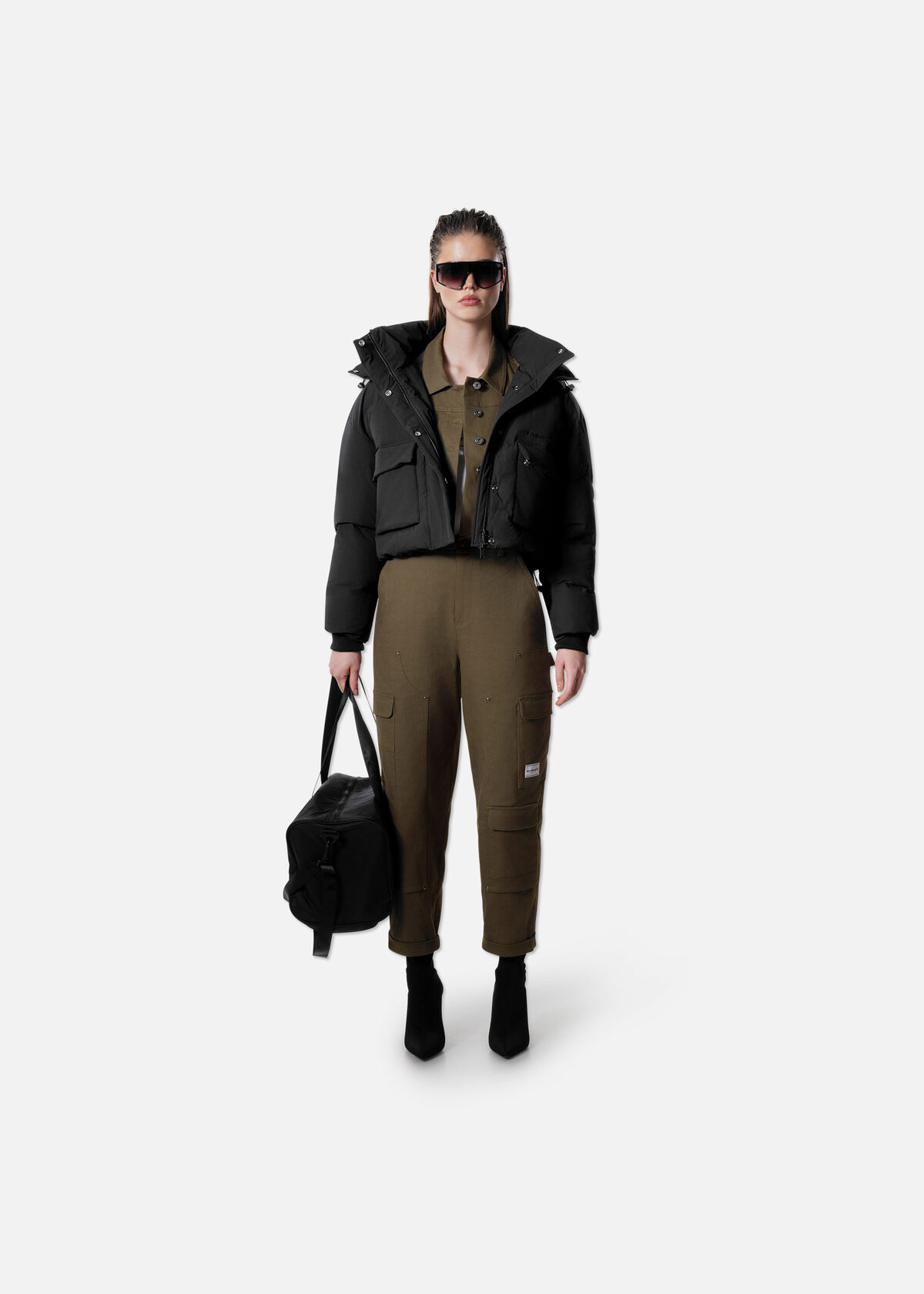 Cropped WMNS Puffer, Black, hi-res