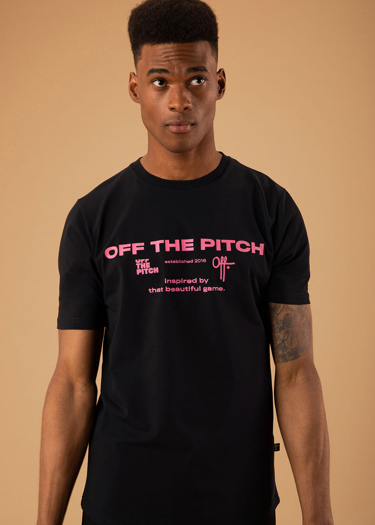 The Sage Slimfit Tee - Black - 95% Cotton 5% Elast, Black/Miscellaneous, hi-res