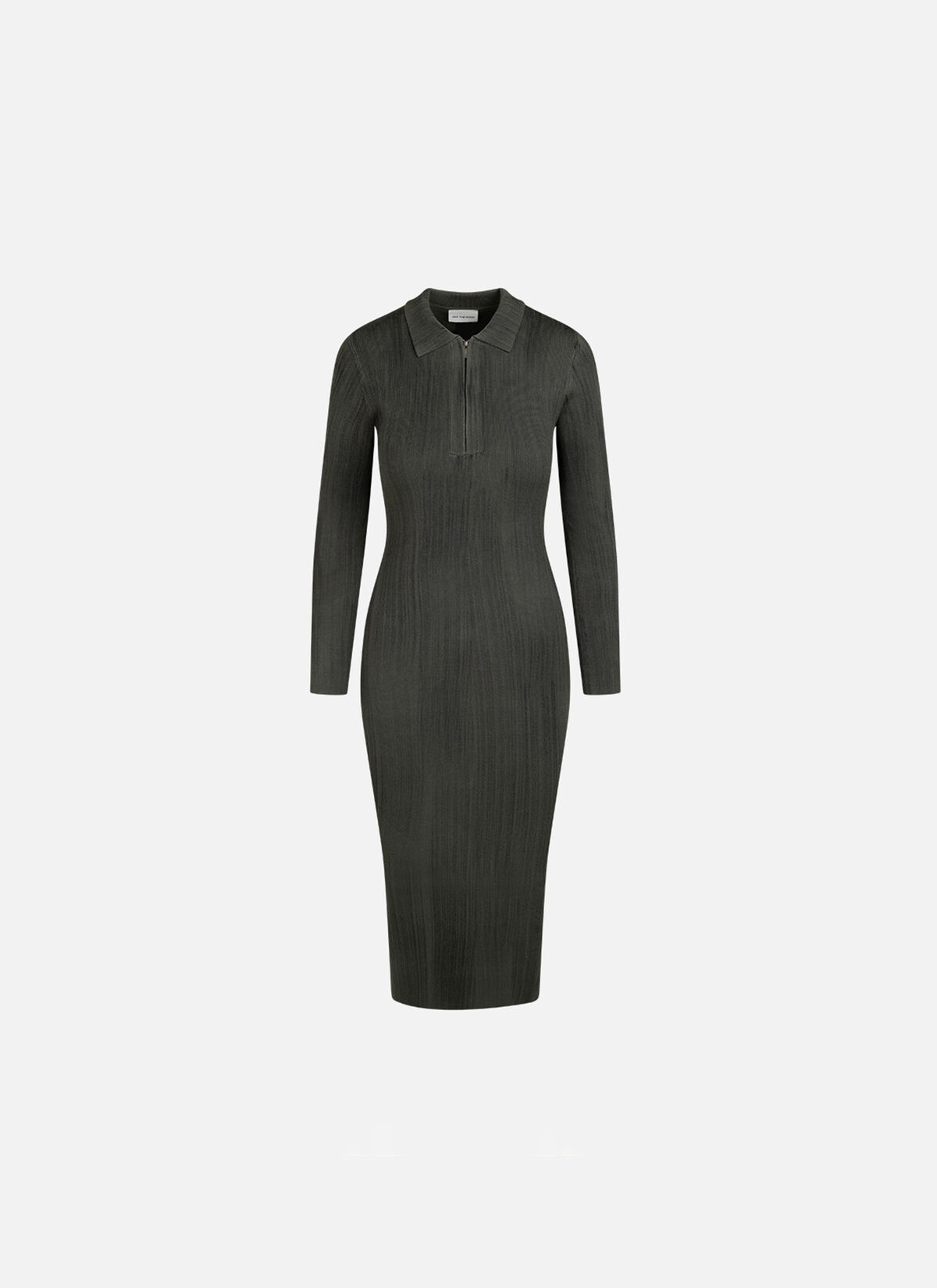 Knitted Bodycon Mud Dress, Dark green, hi-res