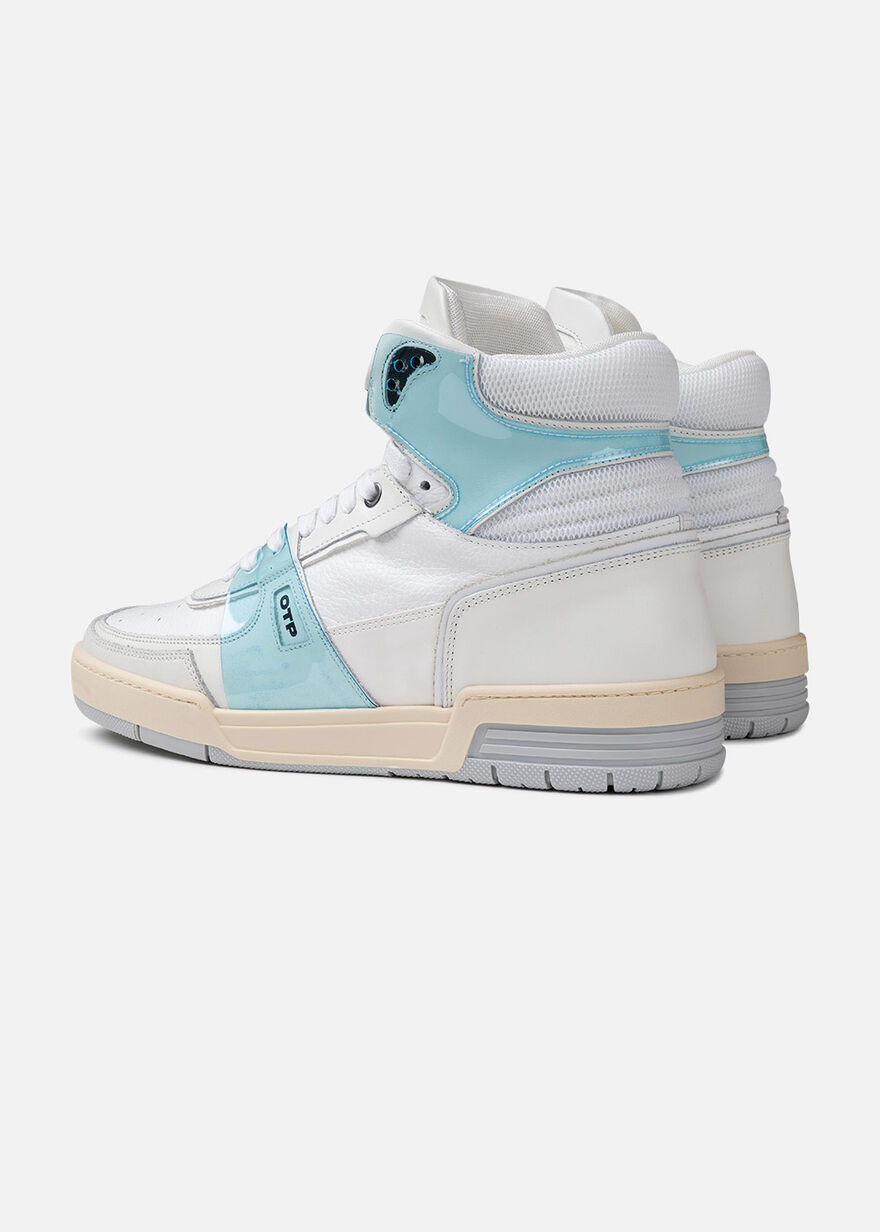 Basketta Hi Glass - Leather/Vinyl, White/Blue, hi-res