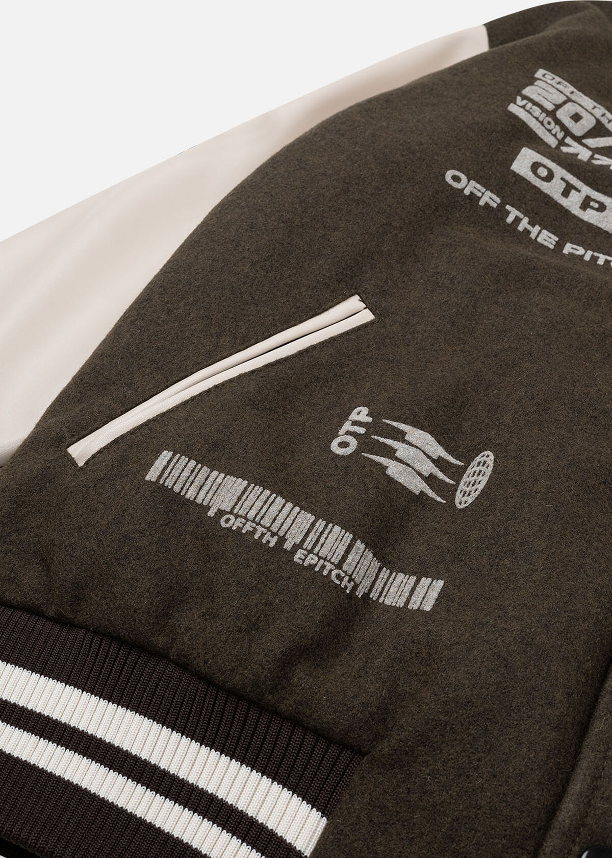 Baseball Jacket Melton - Wool, Brown, hi-res
