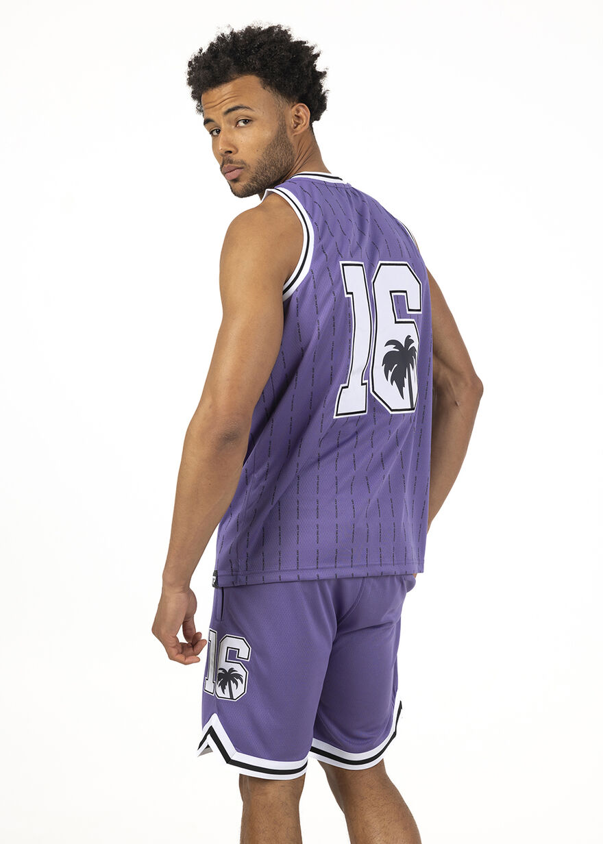 Tropea Basketball Shorts - 95% Polyester / 5% Elas, Purple, hi-res