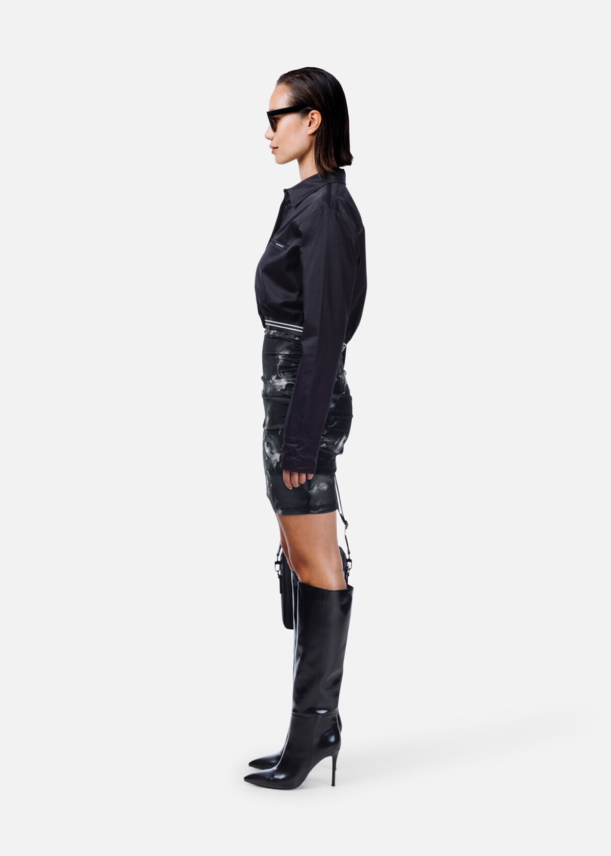 Cropped Shirt Women, Black, hi-res