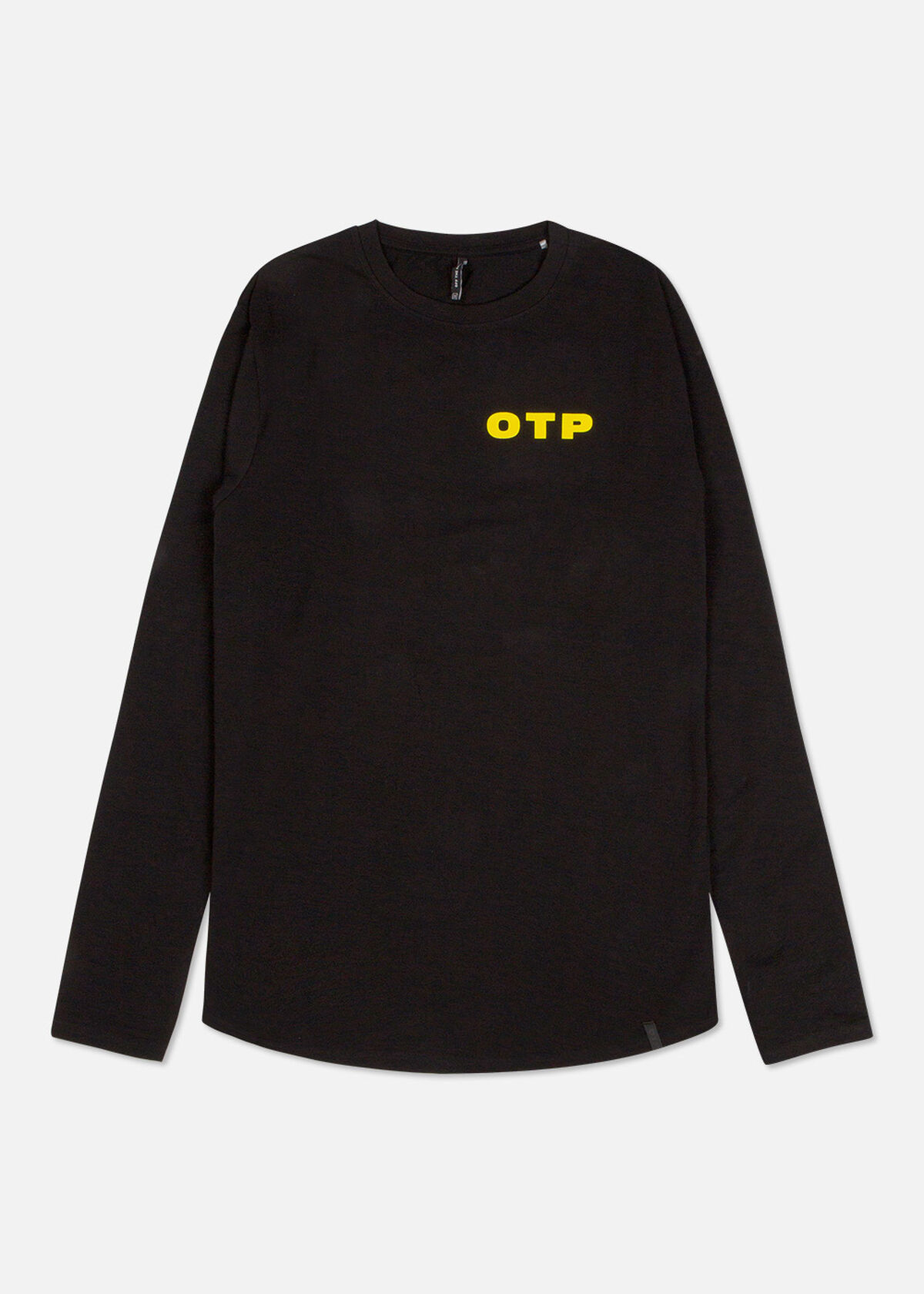 Off printed tee LS - Black - 95% Cotton / 5% Elast, Black, hi-res