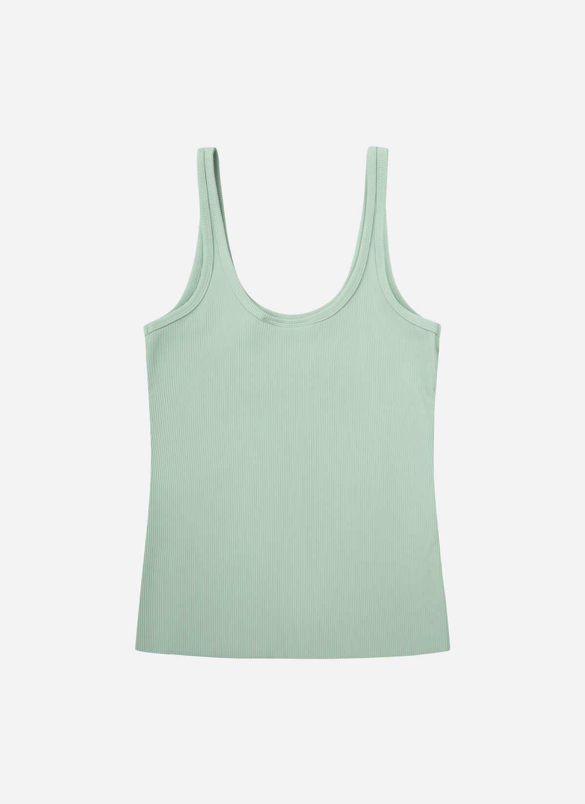 Ribbed Tank Top, Green/Green, hi-res