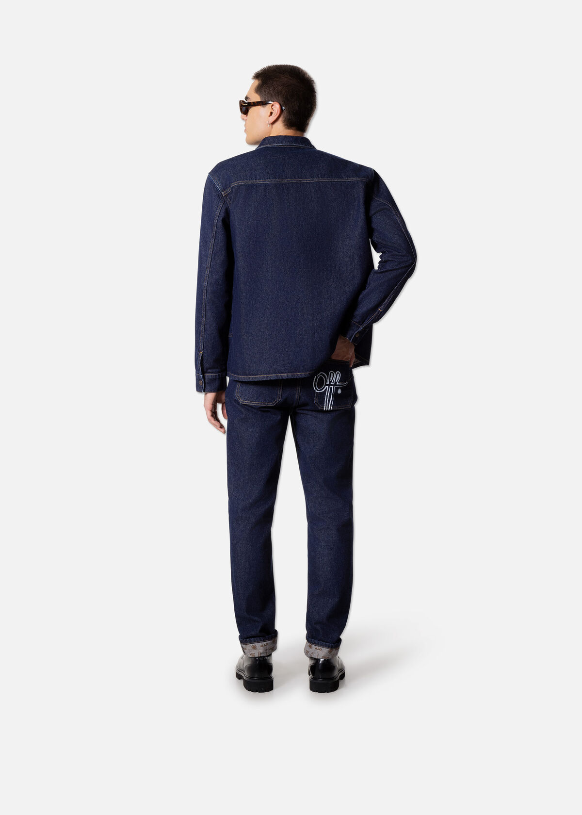 Double Faced Denim Jeans, Blue/Blue, hi-res