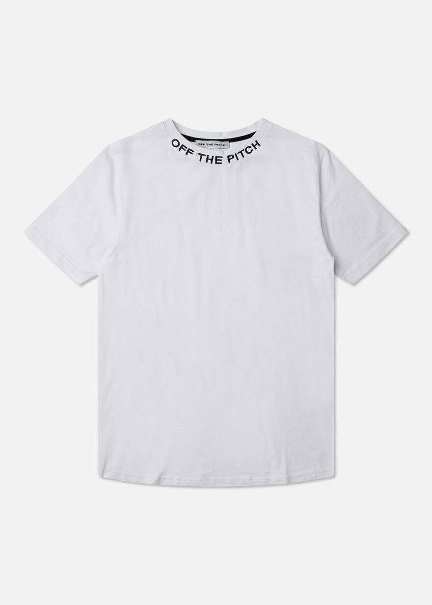 Stockholm Slim Tee Neckprint, White, hi-res