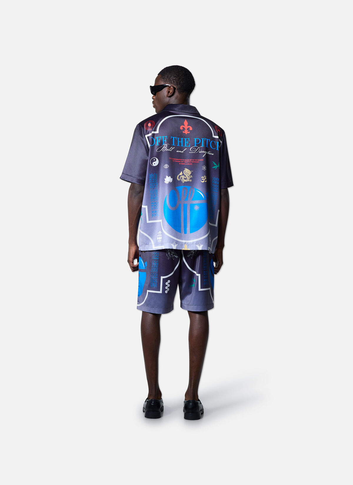 Global Satin Shirt, Black, hi-res