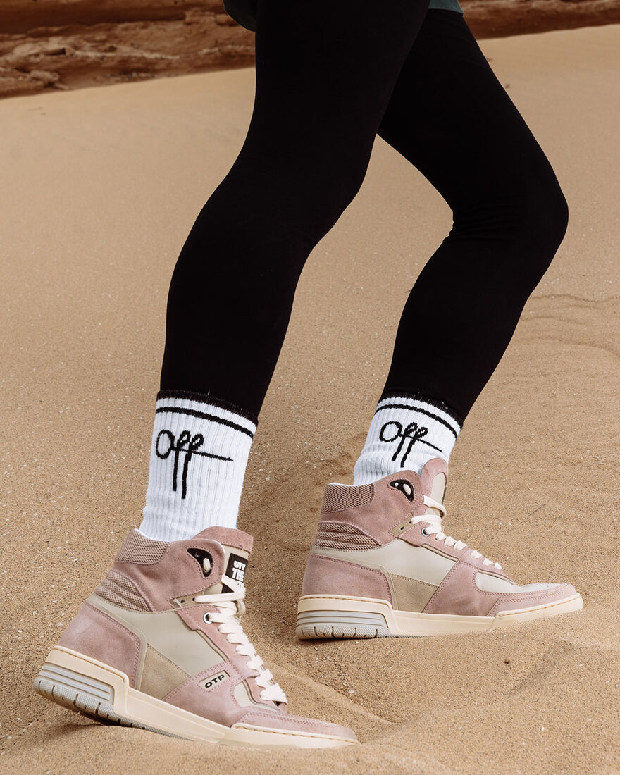 Basketta Hi - Leather/Tumbled Leather, Pink/Brown, hi-res