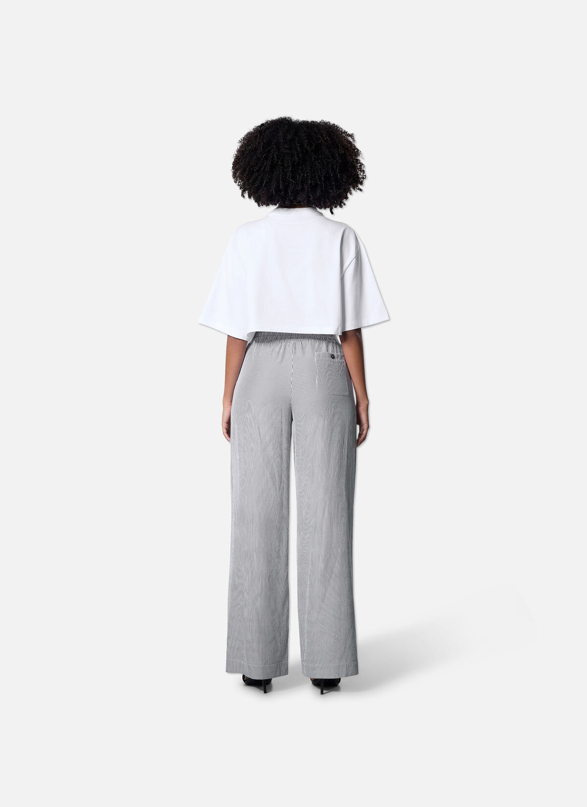 Striped Resort Pants, Black/White, hi-res