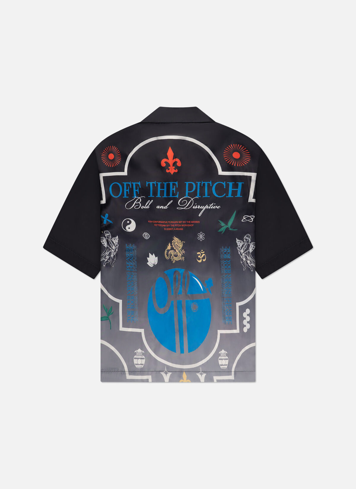 Global Satin Shirt, Black, hi-res