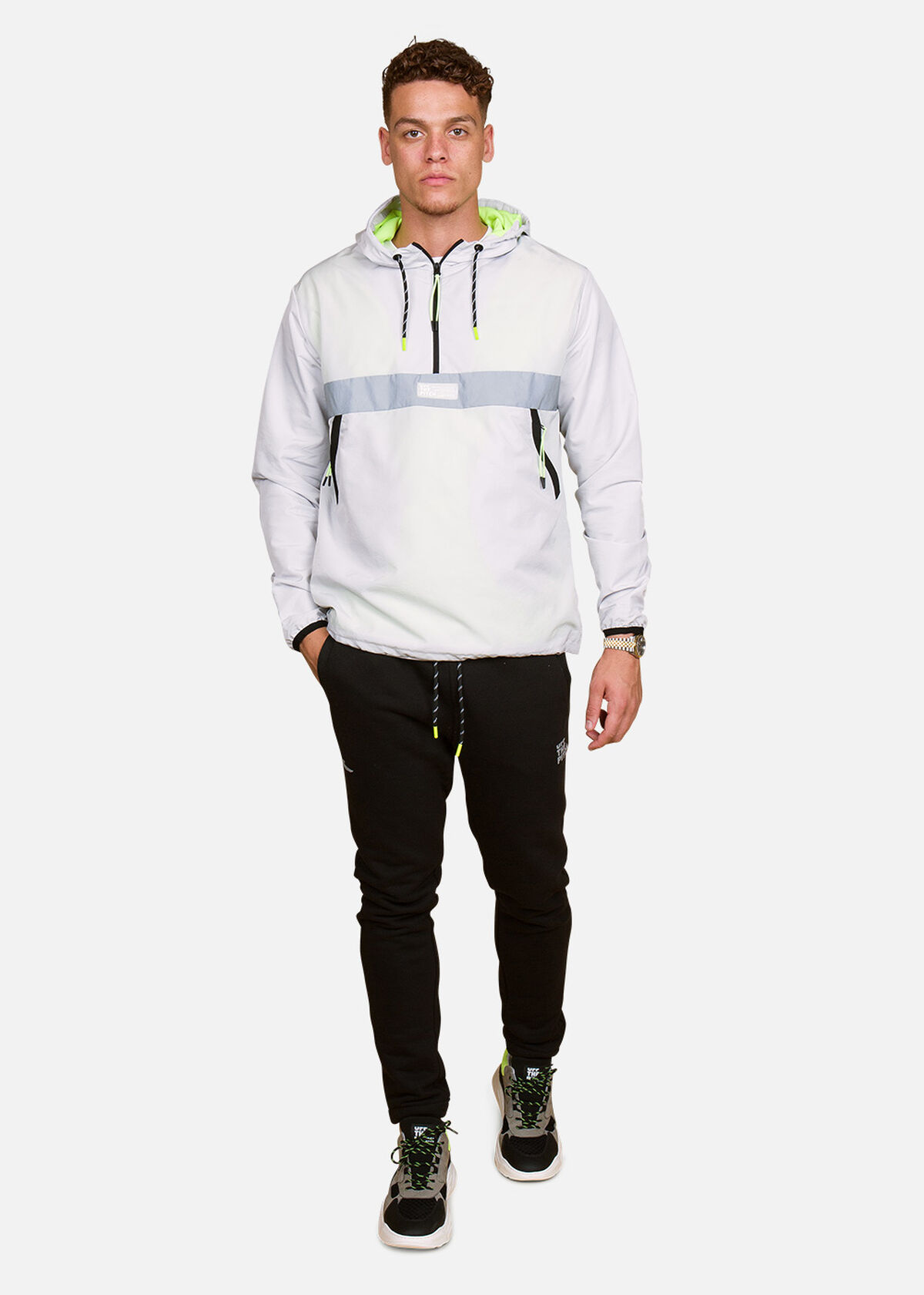 Waterproof Anorak, Grey/Black, hi-res