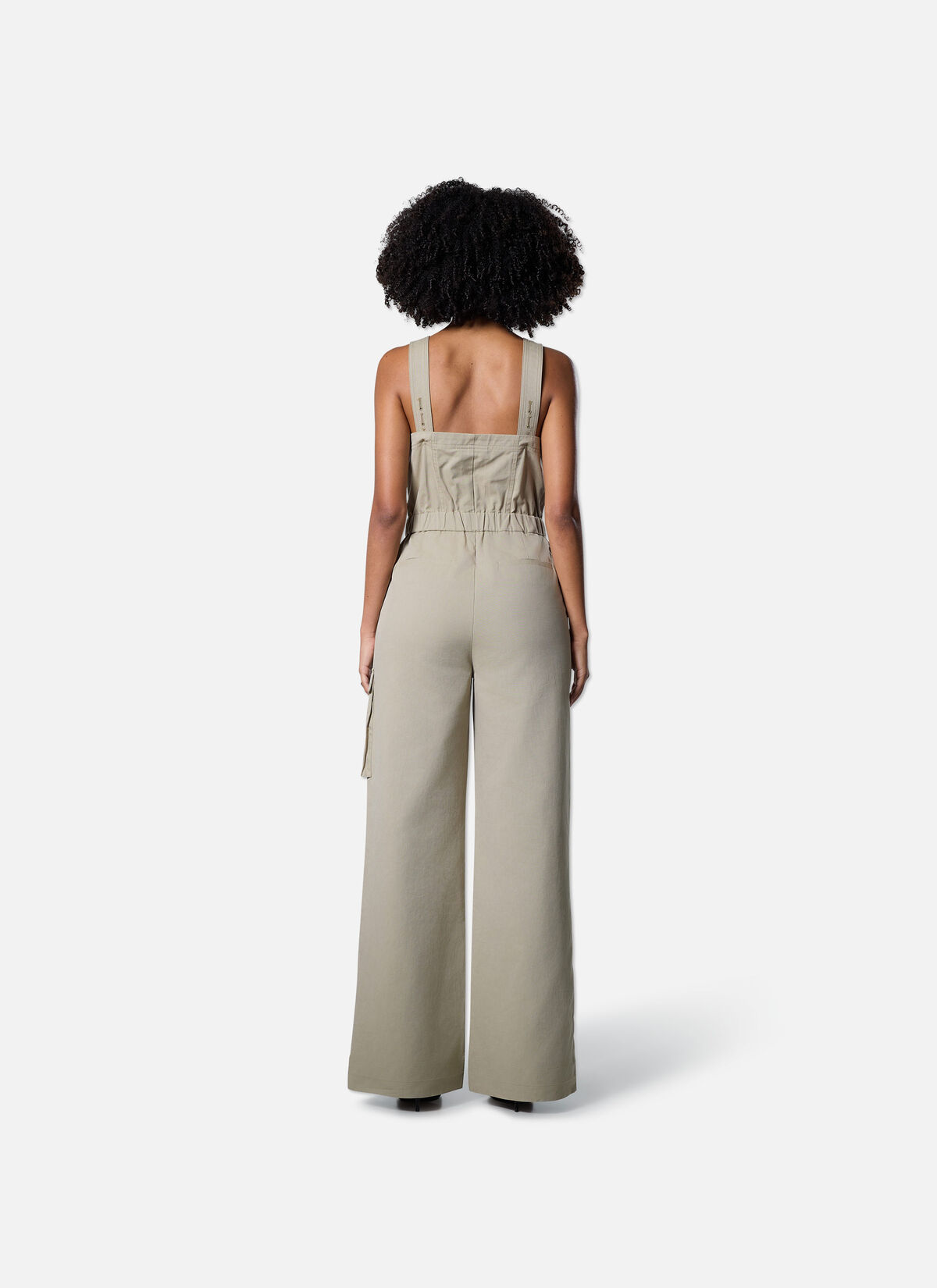 Tailored Straps Jumpsuit, Dark green, hi-res