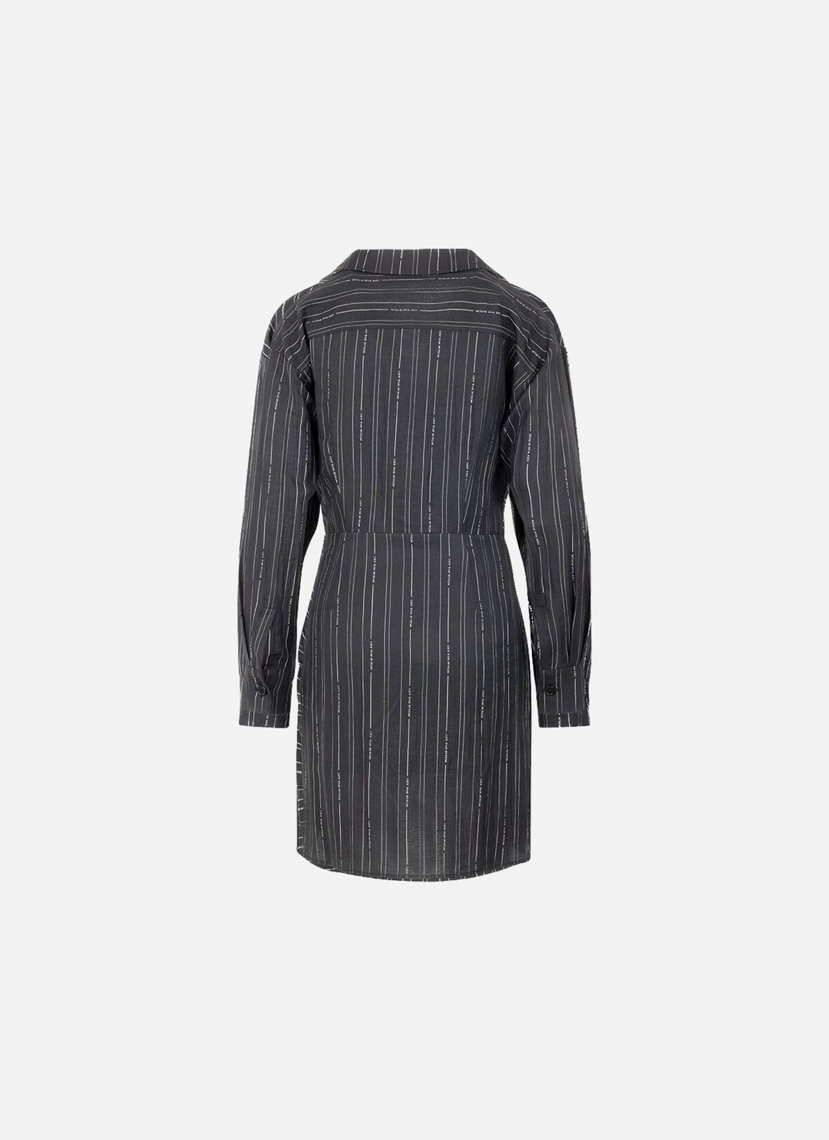 Pleated Stripe Dress, Black, hi-res