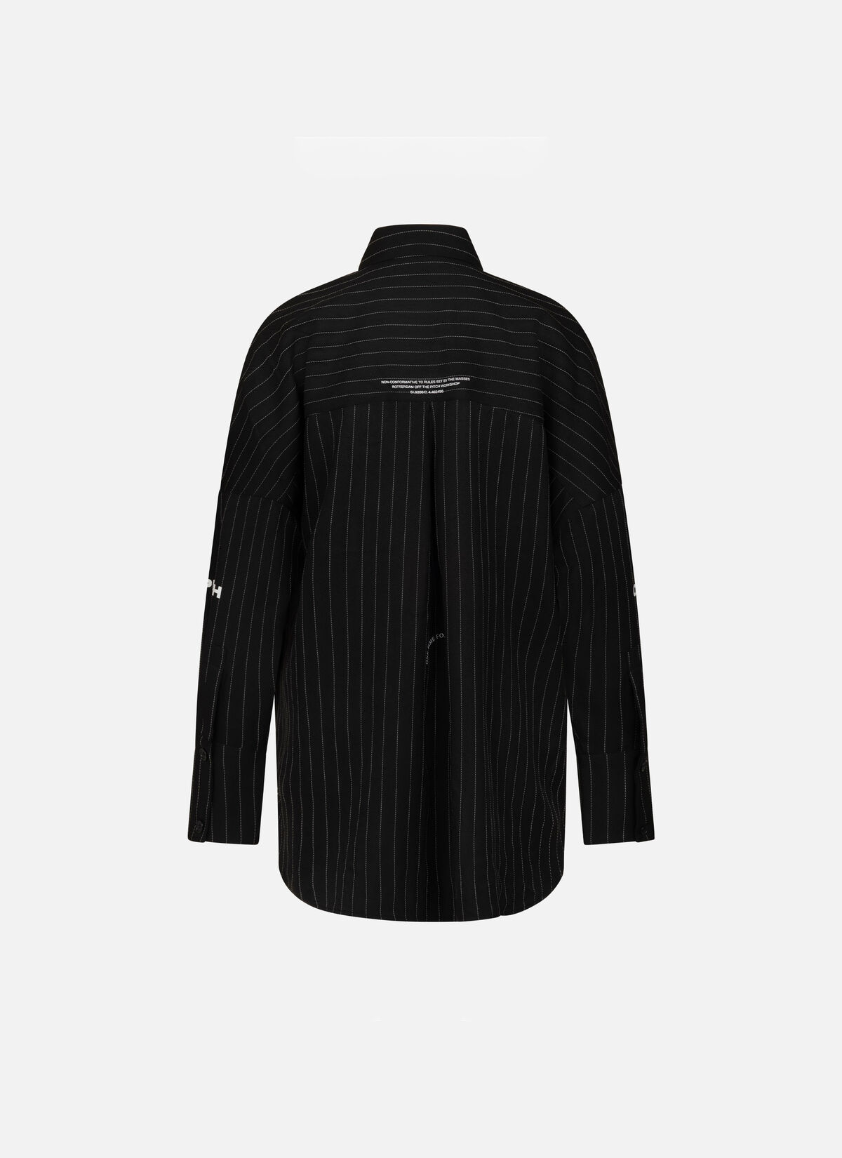 Oversized Stripe Shirt, Black, hi-res