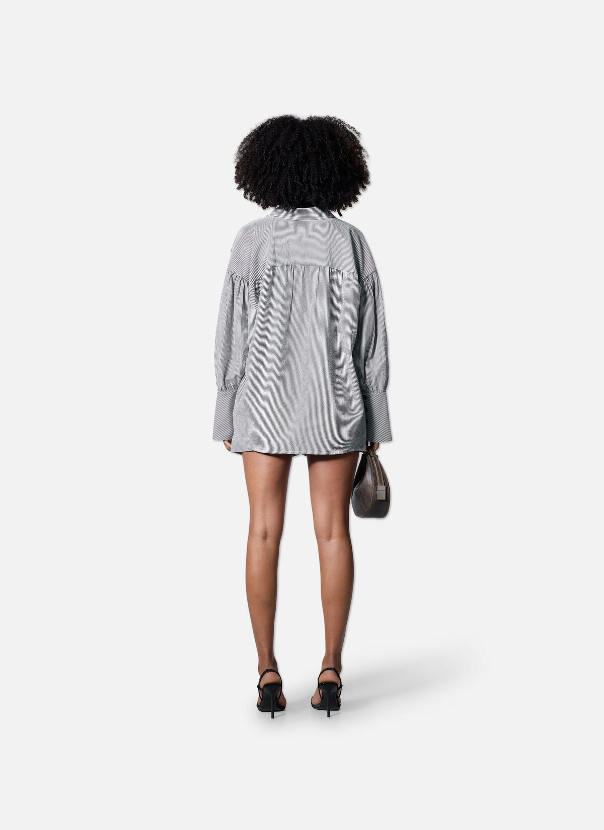 Striped Resort Shirt, Black/White, hi-res