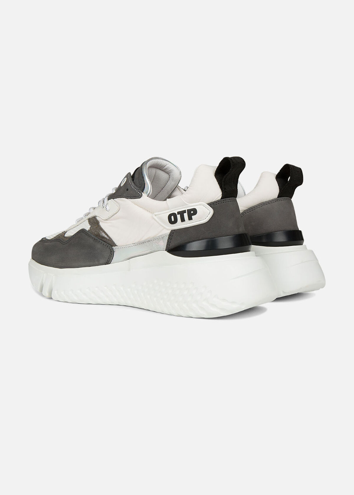 Crunch Runner 2.0 - Grey - Leather/Nylon/Mesh, White, hi-res