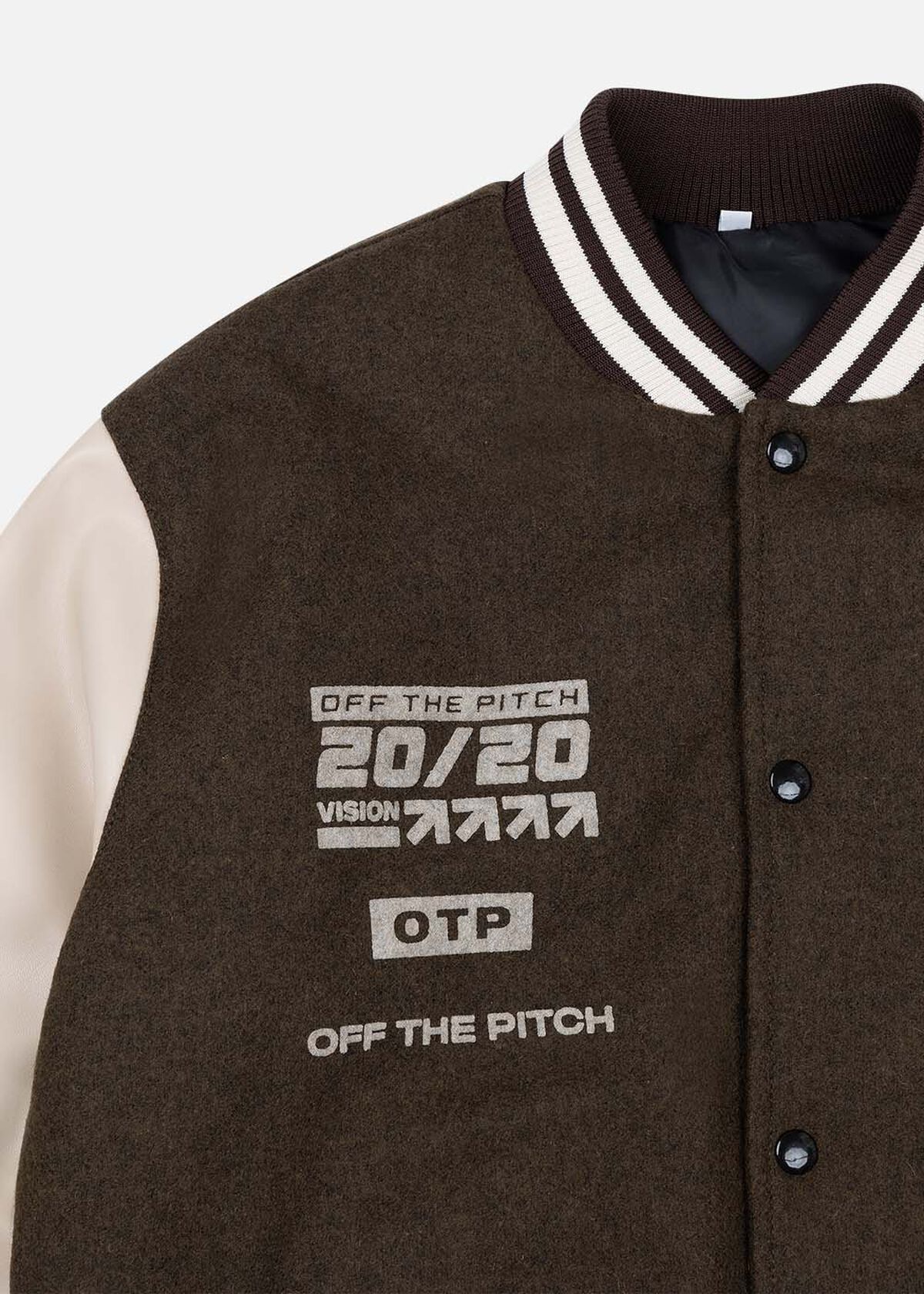 Baseball Jacket Melton - Wool, Brown, hi-res