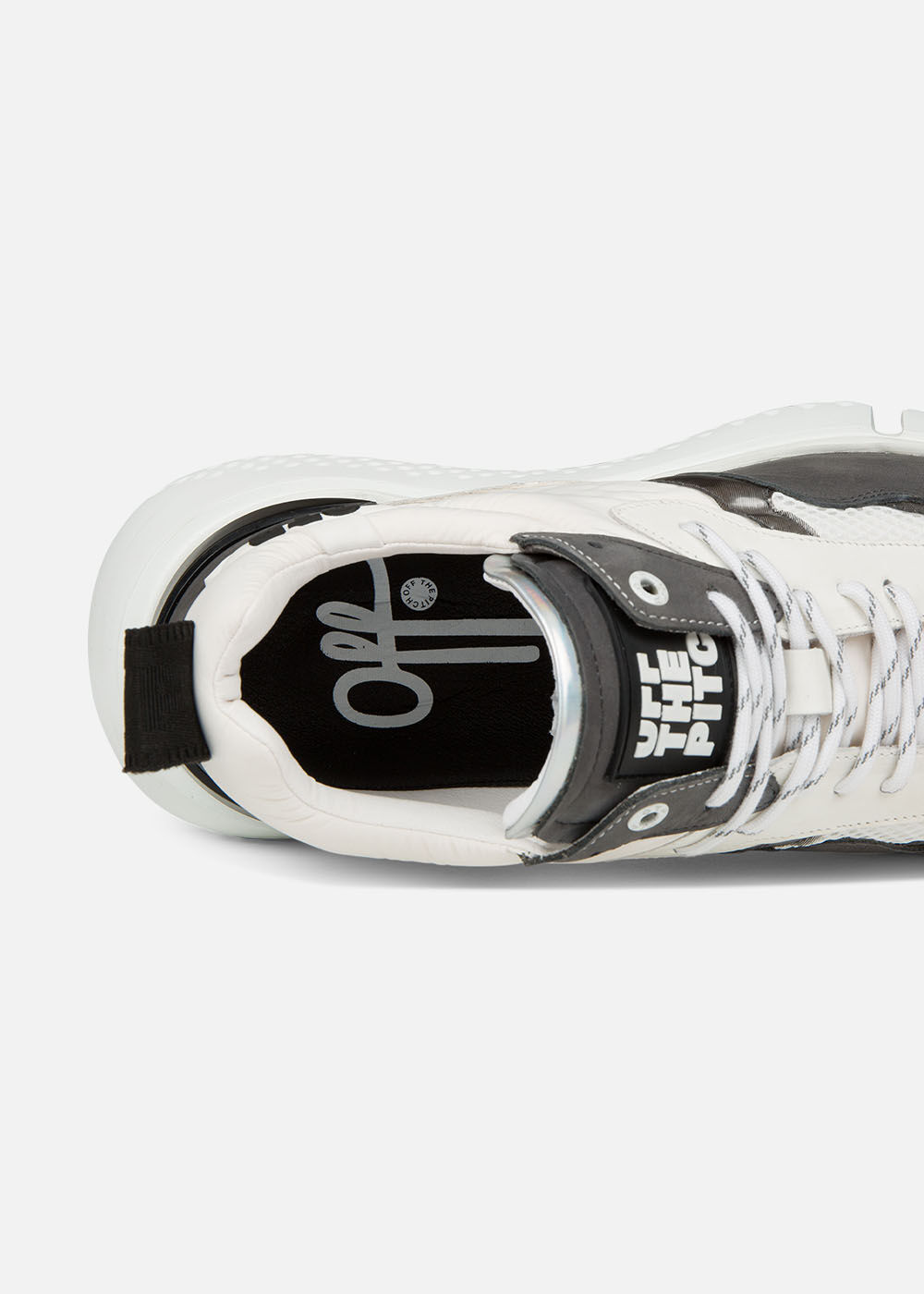Shop Crunch Runner 2.0 White Leather Nylon Mesh Off The Pitch