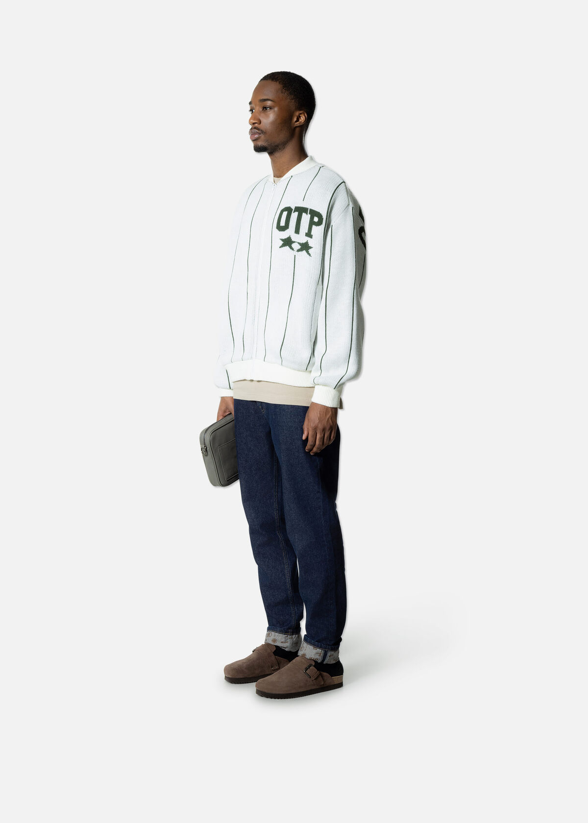 Knitted Champ Jacket, Off white, hi-res