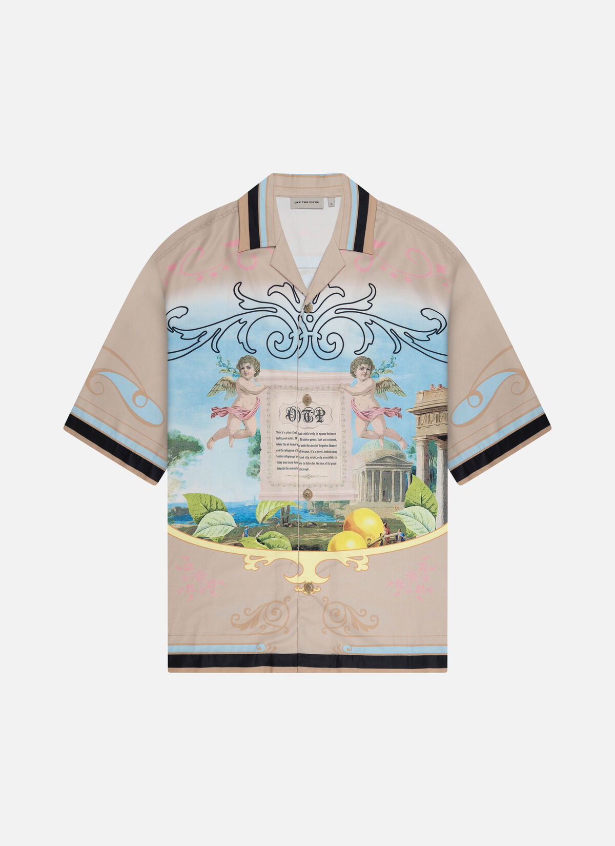 Paradise Satin Shirt, Sand, hi-res