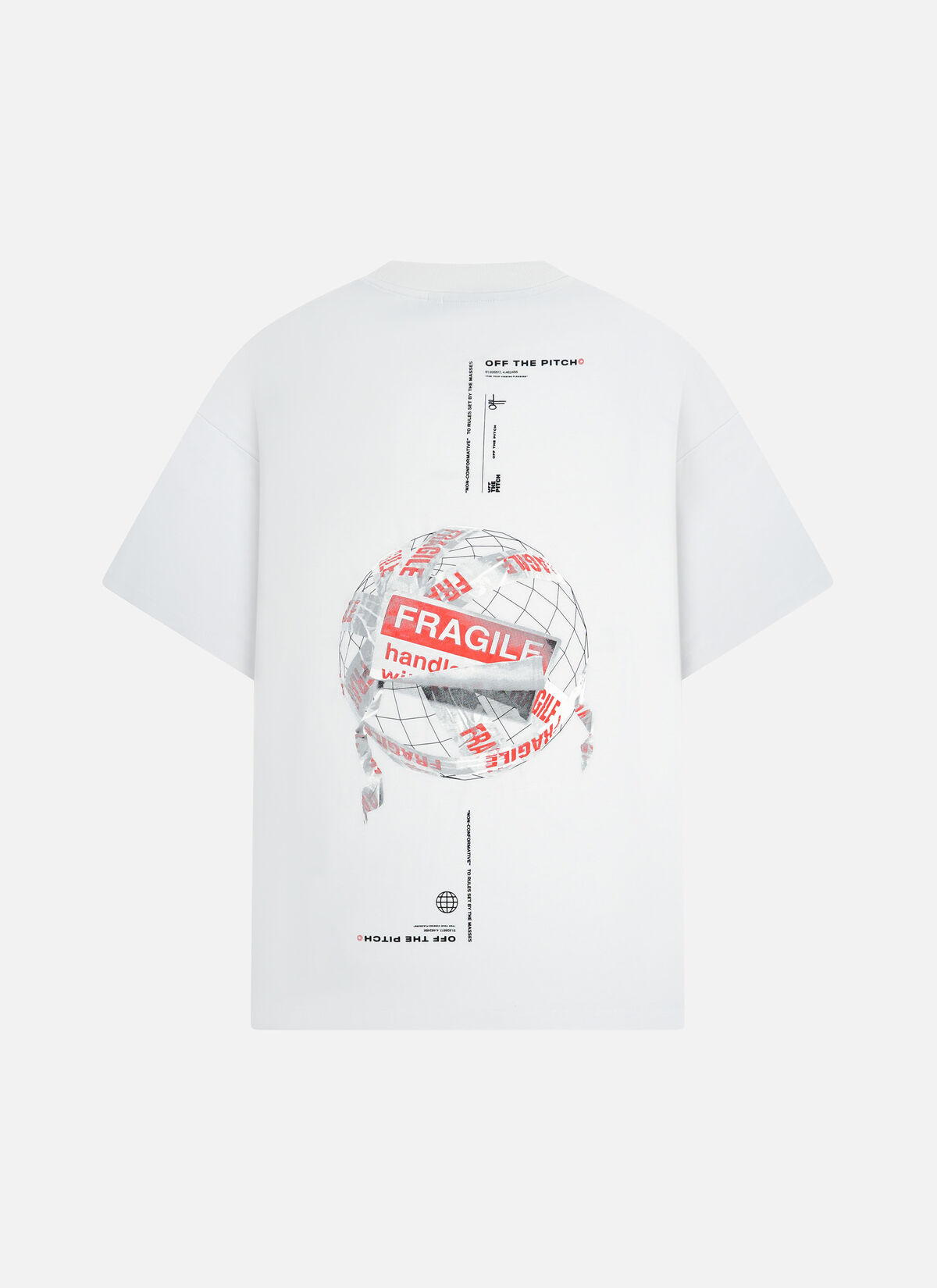 Fragile World Loose Fit Tee, White, hi-res