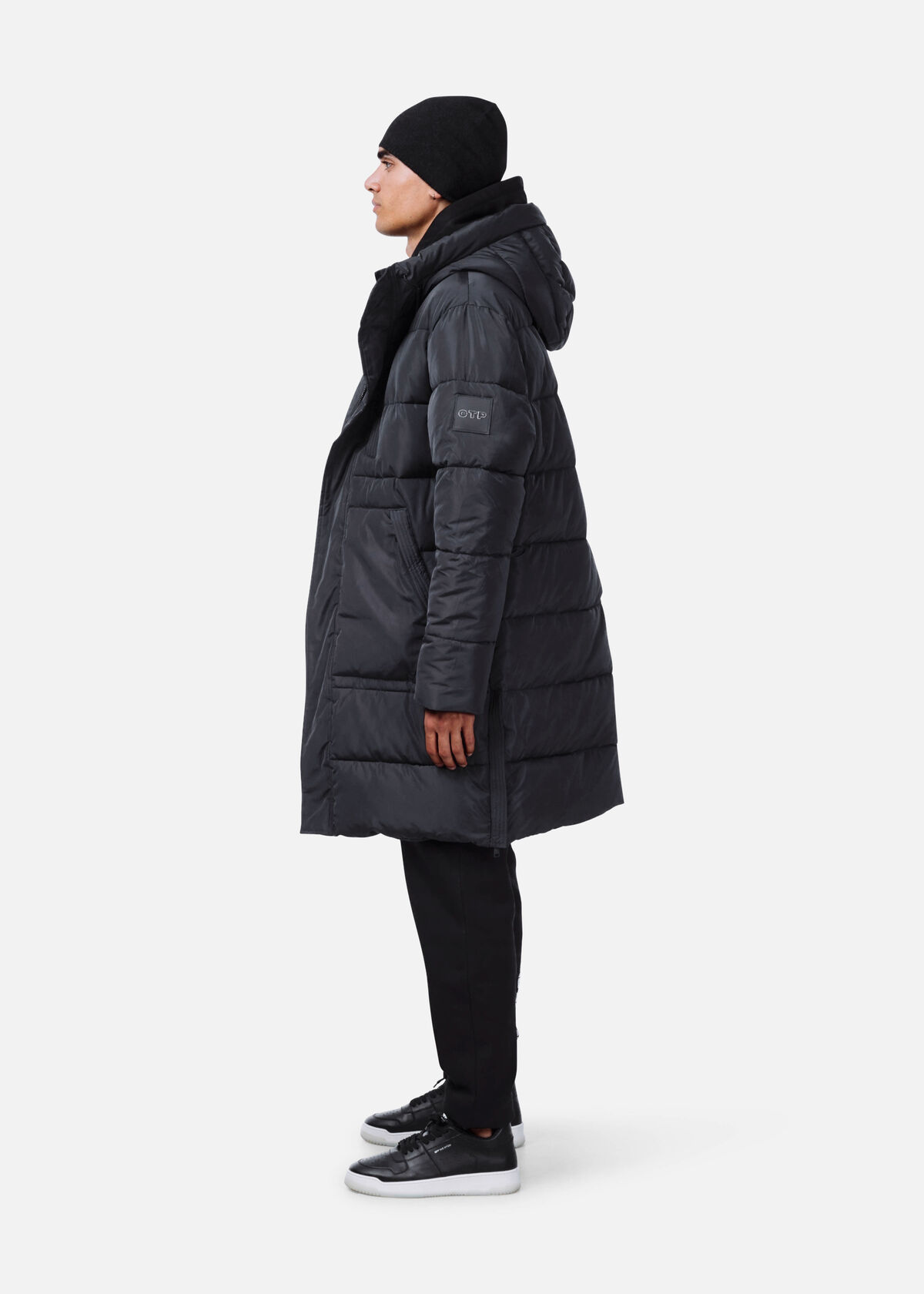 Longline Puffer, Black, hi-res