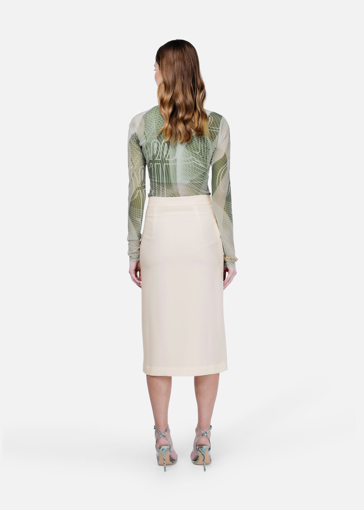 Asymmetric Smart Skirt, Off white, hi-res