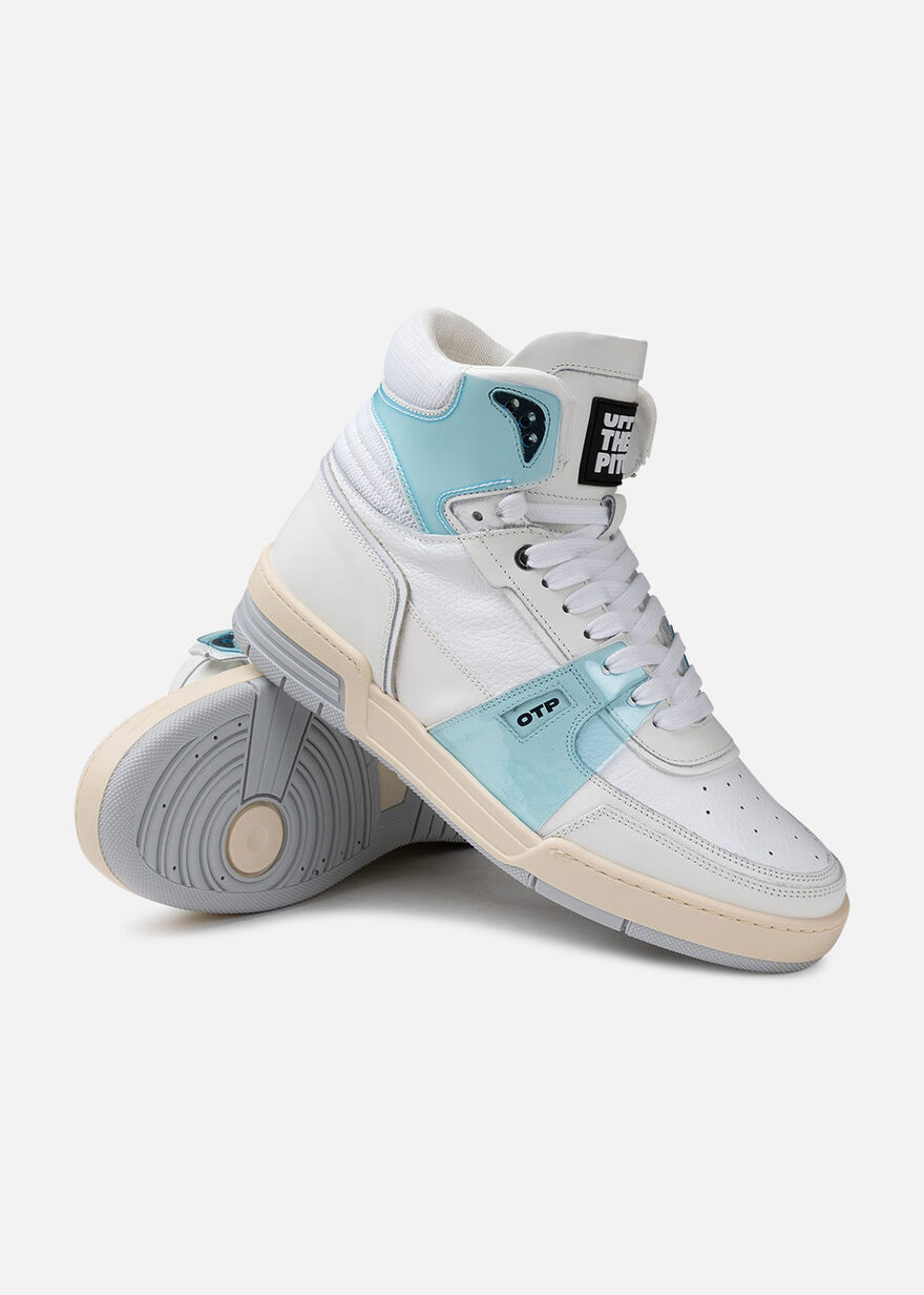 Basketta Hi Glass - Leather/Vinyl, White/Blue, hi-res