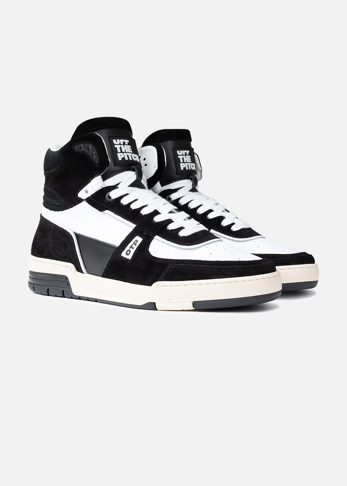 Basketta Hi - Leather/Tumbled Leather, Black/White, hi-res