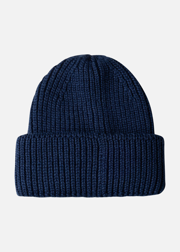 Wool-Blend Ribbed Beanie