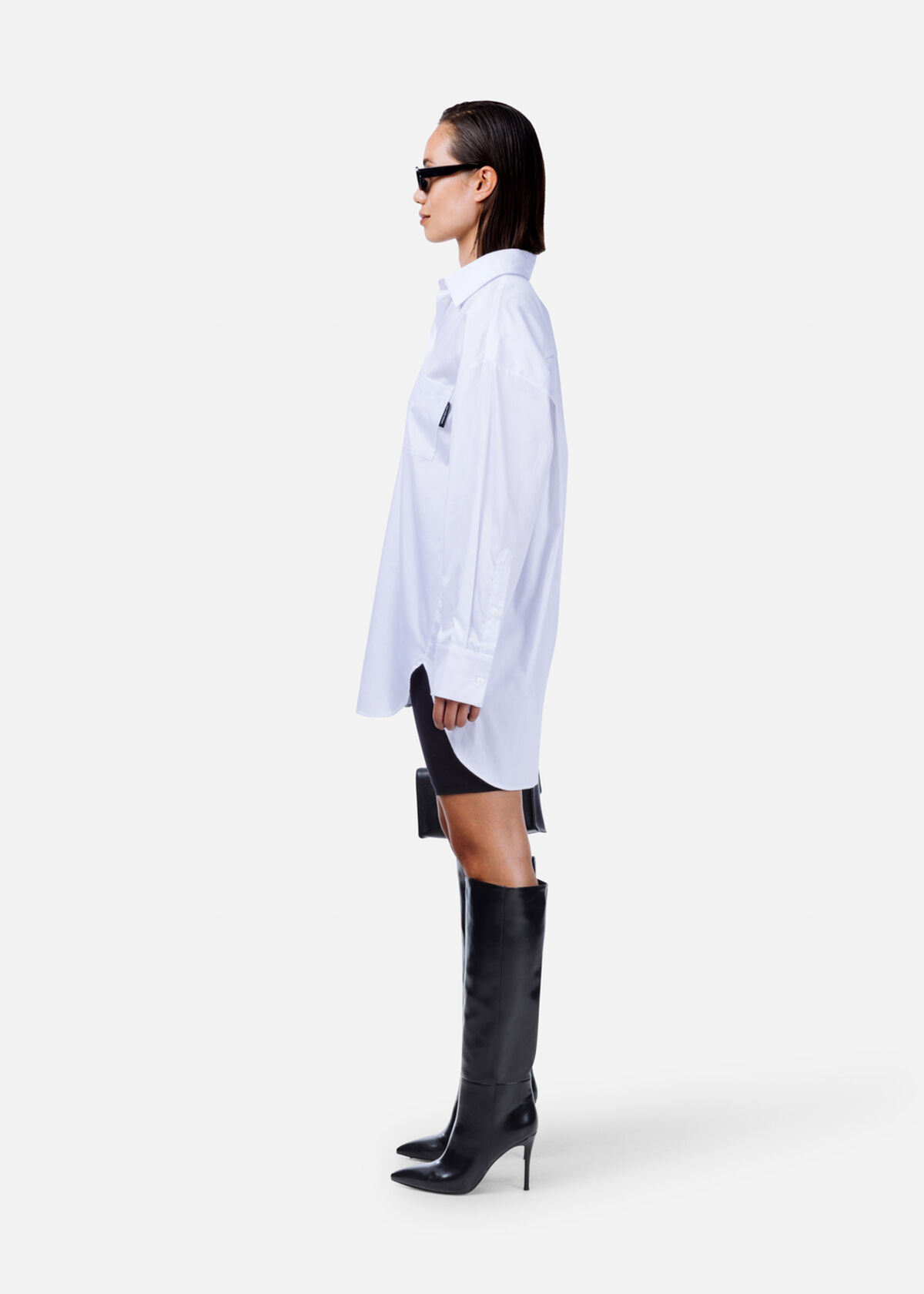 Oversized Chalk Shirt Women, White, hi-res