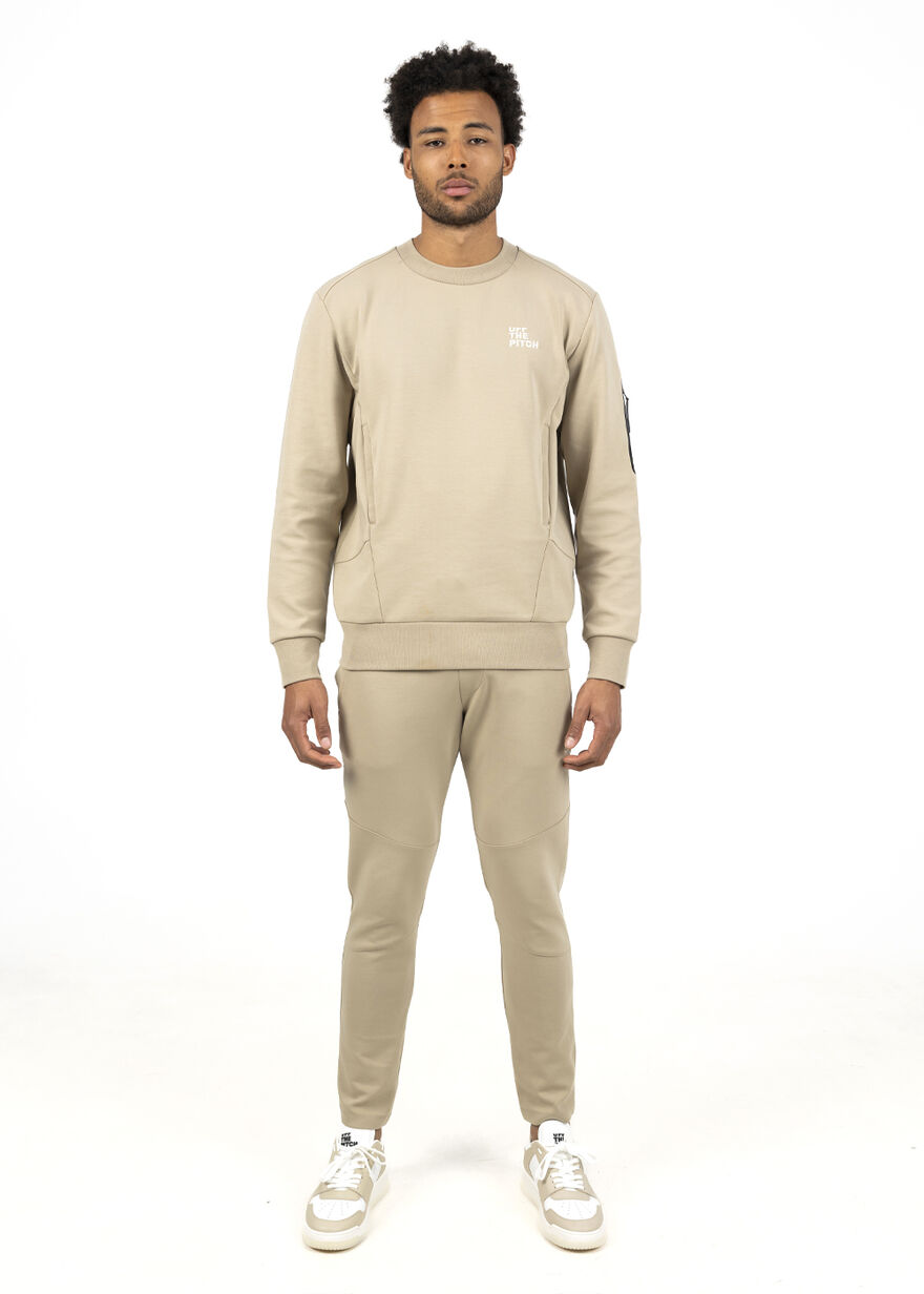 Offset Jog Suit - 78% Cotton / 17% Polyester / 5% , Sand, hi-res