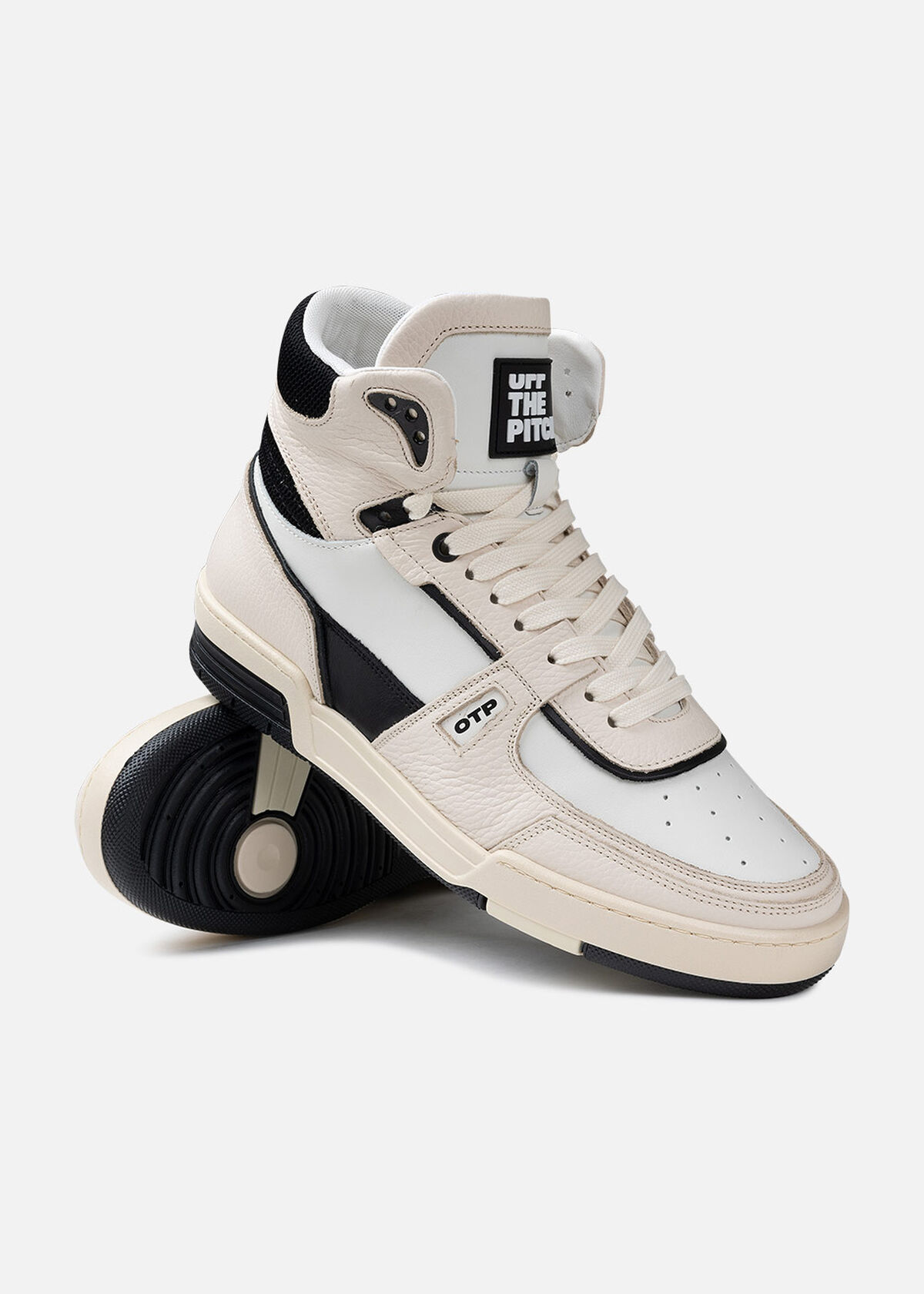 Basketta Hi - Leather/Tumbled Leather, Crème, hi-res