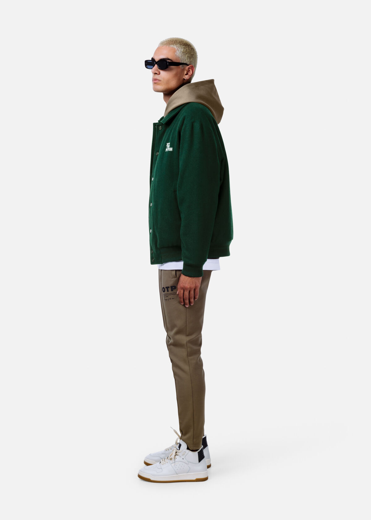 Graphic Varsity Jacket, Green, hi-res